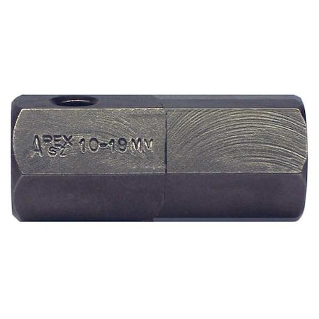 Apex Tool Group Torsion Bit, Metric, 5/8", Hex, 19mm, 1-9/16" SZ-10-19MM