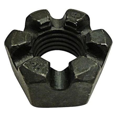 Zoro Select 1-3/4"-5 Grade 2H Plain Finish Steel Round Slotted Castle Nut, 5 pk. 352538G