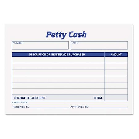 Tops Petty Cash Slip, 3-1/2" x 5", PK600 TOP3008