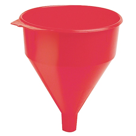 Funnel King Spout Funnel with Screen, 192 fl oz Fluid Capacity, 8 1/4 in Overall Dia, Polyethylene, Red 32006
