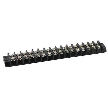 Zoro Select Terminal Strip, 16 Pole, 2 Row, 15 A, 300 V AC, 14 AWG, Screw Termination 6ZEG3