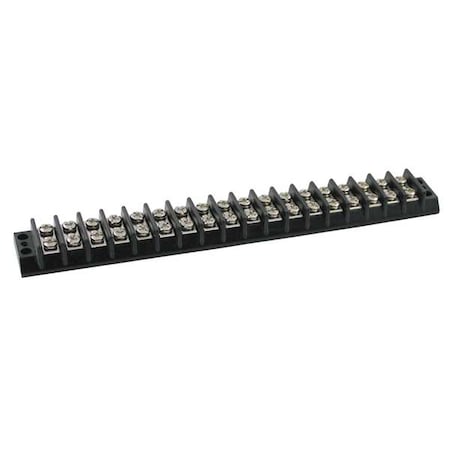 Zoro Select Terminal Strip, 18 Pole, 2 Row, 20 A, 300 V AC, 12 AWG, Screw Termination 6ZEH8