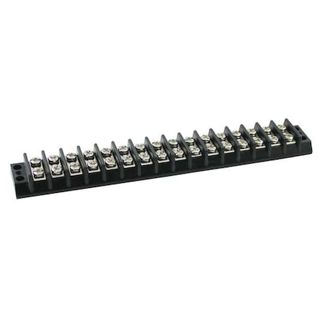 Zoro Select Terminal Strip, 16 Pole, 2 Row, 20 A, 300 V AC, 12 AWG, Screw Termination 6ZEH7