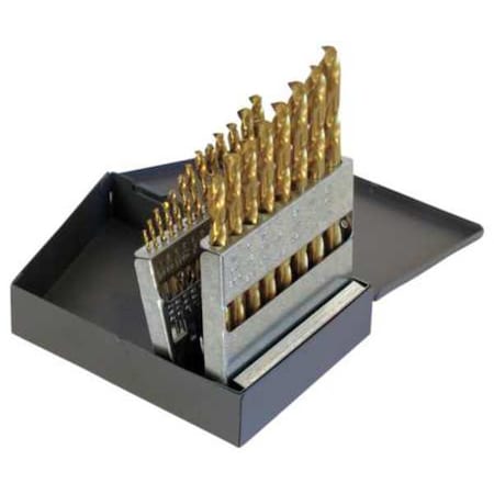 Chicago-Latrobe 21PC 135 Degree Heavy-Duty Jobber Length Drill Set Chicago-Latrobe 150ASP-TN TiN HSS 1/16-3/8x1/64 41799