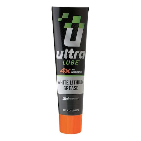 Ultralube White Lithium Grease, Tube, 8 Oz., Cream 10307