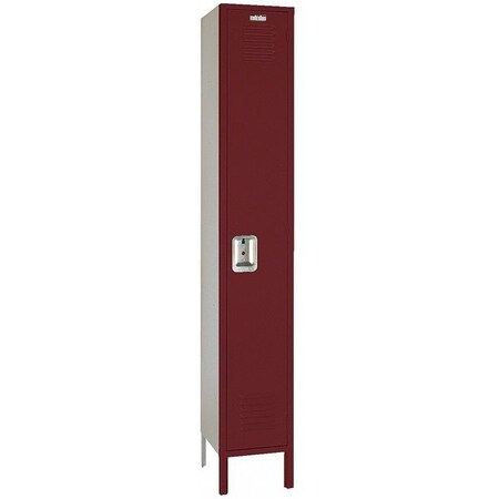 Lyon Wardrobe Locker, 12" W, 15" D, 66" H, (1) Wide, (1) Opening, Wine Red 5FR5012SU