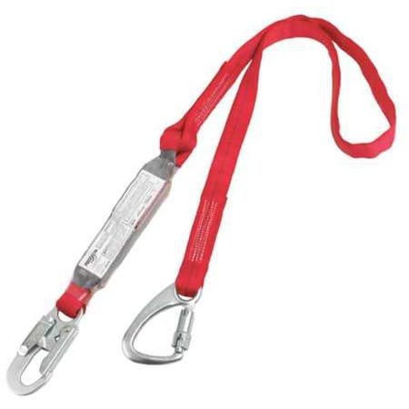 3M Protecta PRO(TM) Pack Shock Absorbing Lanyard, 6 ft. Length, Snap Hook, Steel, 1 Leg(s) 1340040