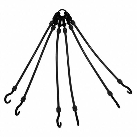 The Perfect Bungee Tie-Down, Cargo Net, 18 In L, Black, 6 Cords FE18-6BK