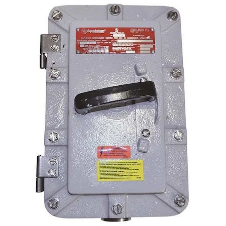 Appleton Electric Hazardous Location Safety Switch, Nonfusible, 3PST, Three Phase, NEMA 3R, 4, 4X, 7, 9, Aluminum EDS1036