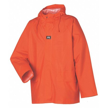 Helly Hansen Rain Jacket with Hood, Orange, 3XL 70211-290-3XL