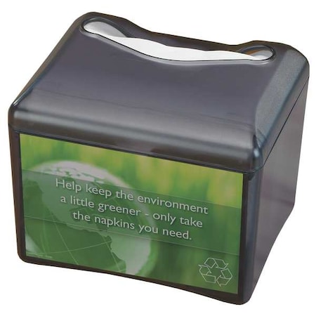 Zoro Select Plastic, Color Black, 200, Napkin Dispenser H4005TBKGR