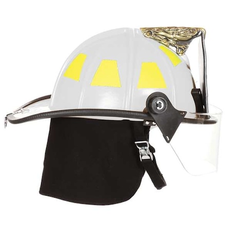 Fire-Dex Fire Helmet, Fiberglass, 6 pt Ratchet, White, Fits Hat Size One Size Fits Most , Traditional 1910H251