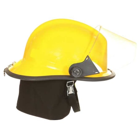 Fire-Dex Fire Helmet, Fiberglass, 6 pt Ratchet, Yellow, Fits Hat Size One Size Fits Most , Modern 911H712