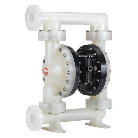 Aro Double Diaphragm Pump, Polypropylene, Air Operated, PTFE, 184 GPM PD20P-FPS-PTT