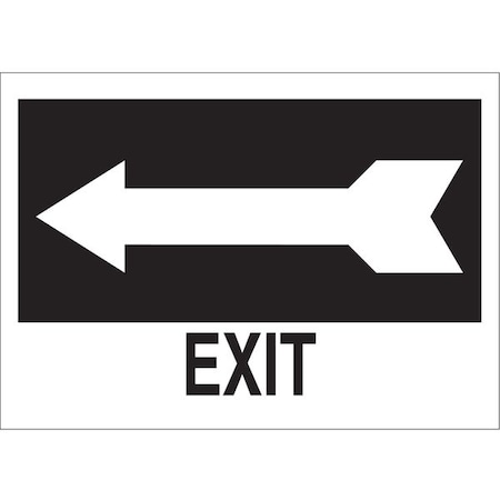 Brady Exit Sign, Plastic, 14" W, 10" H, Exit, Black, White 22454