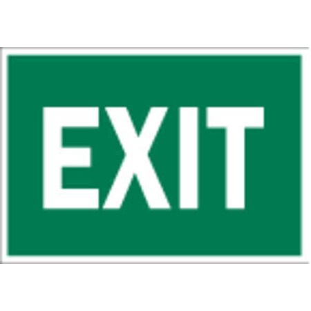 Brady Exit Sign, Polyester, 14" W, 10" H, Exit, Green, White 84678