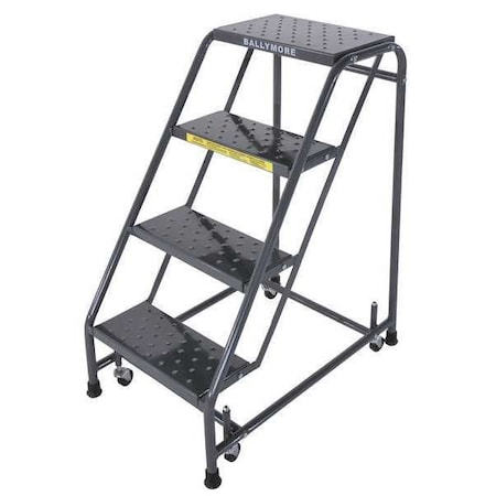 Ballymore 38 in H Steel Rolling Ladder, 4 Steps, 450 lb Load Capacity 418P