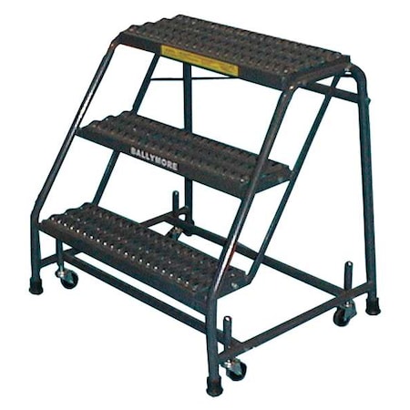 Ballymore 28 1/2 in H Steel Rolling Ladder, 3 Steps, 450 lb Load Capacity 318XSU