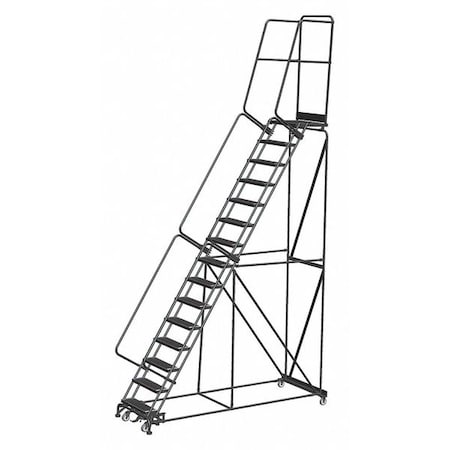 Ballymore 195 in H Steel Rolling Ladder, 15 Steps, 450 lb Load Capacity WA154021P