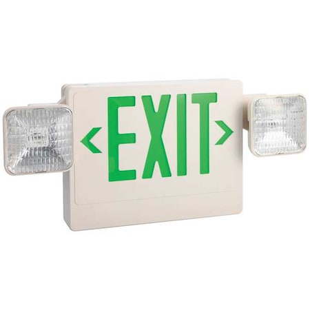 Zoro Select Exit Sign w/ Emergency Lights, 1 or 2 Face(s), Incandescent, Universal Mount (Formerly LumaPro) 6CGL8