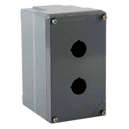 Abb Pushbutton Enclosure, 22mm, 2 Holes, Al 080SP-2M
