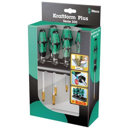 Wera Screwdriver Set, Slotted/Phillips, 6 pcs 05007680001