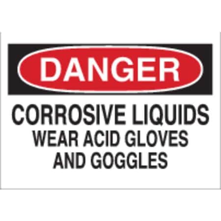 Brady Danger Sign, 7 in Height, 10 in Width, Plastic, Rectangle, English 25420