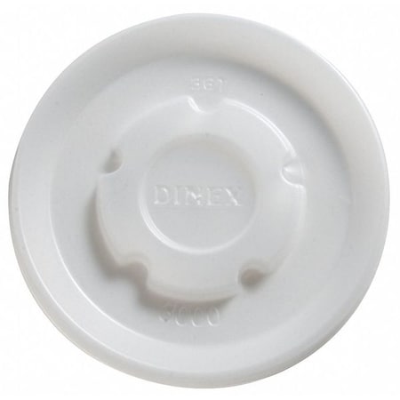 Dinex Lid for 9 oz. Hot Cup, Flat, Vented, White, Pk1000 DX9300B7000