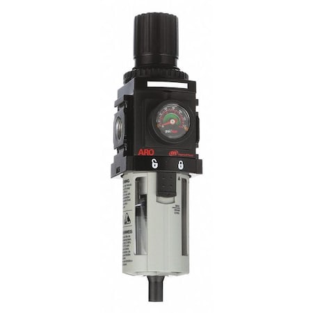 Aro Filter/Regulator, 8.15 In. H, 2.20 In. W P39234-600