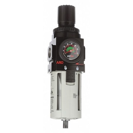 Aro Filter/Regulator, 9.96 In. H, 2.76 In. W P39344-600