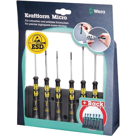 Wera ESD Screwdriver Set, Slotted/Phillips, 6 pcs 05030170001