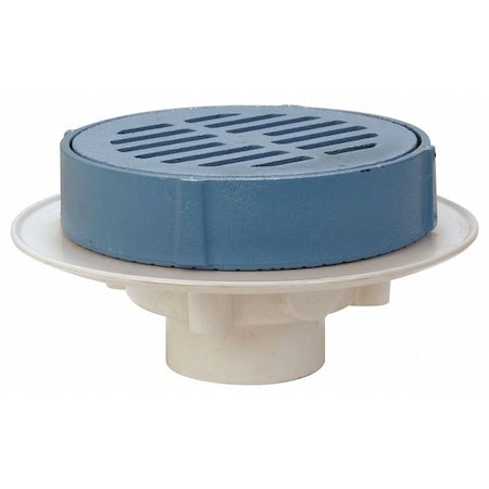 Zurn Floor Floor Drain, PVC and Cast Iron, 4", Hub FD2350-PV4