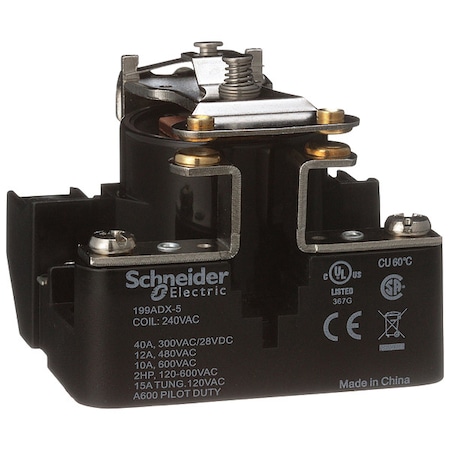 Schneider Electric Surface, Open Power Relay, 40 A, 4 Pins, Screw 199ADX-5