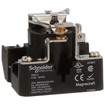 Schneider Electric Surface, Open Power Relay, Square, 40 A, 5, Screw 199X-2