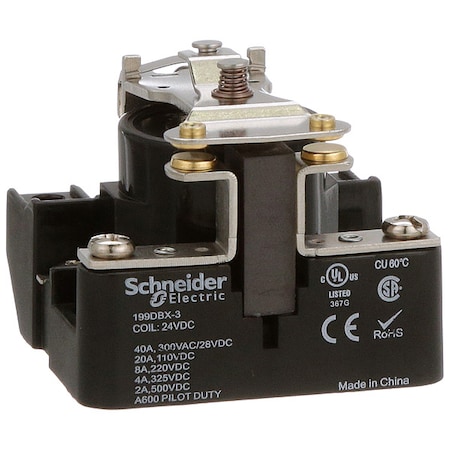 Schneider Electric Surface, Open Power Relay, 40 A, 4 Pins, Screw 199DBX-3