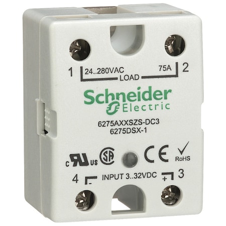 Schneider Electric Solid State Relay, 3 to 32VDC, 75A 6275AXXSZS-DC3