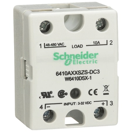 Schneider Electric Solid State Relay, 3 to 32VDC, 10A 6410AXXSZS-DC3