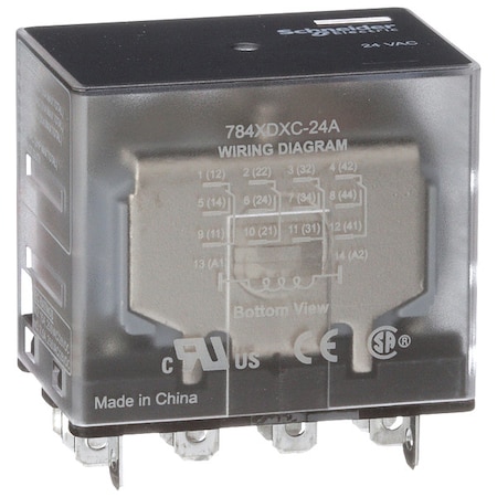 Schneider Electric Socket, General Purpose Relay, Square, 15 A, 14, Faston Terminal 784XDXC-24A