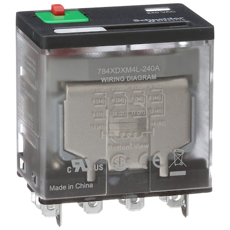 Schneider Electric Socket, General Purpose Relay, Square, 15 A, 14 Pins, Faston Connector 784XDXM4L-240A