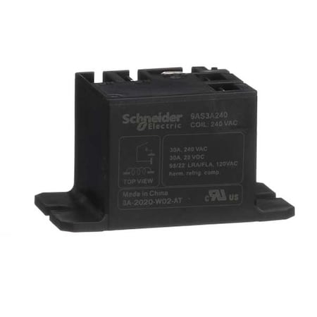 Schneider Electric Panel Flange, Enclosed Power Relay, 30 A, 4 Pins, Faston Connector 9AS3A240