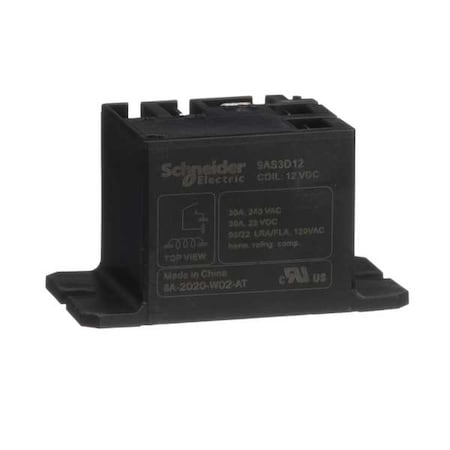 Schneider Electric Panel Flange, Enclosed Power Relay, 30 A, 4 Pins, Faston Connector 9AS3D12