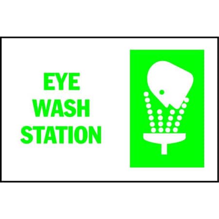 Brady Eye Wash Station., 10" W x 7" H, Rectangle, Plastic, 122537 122537