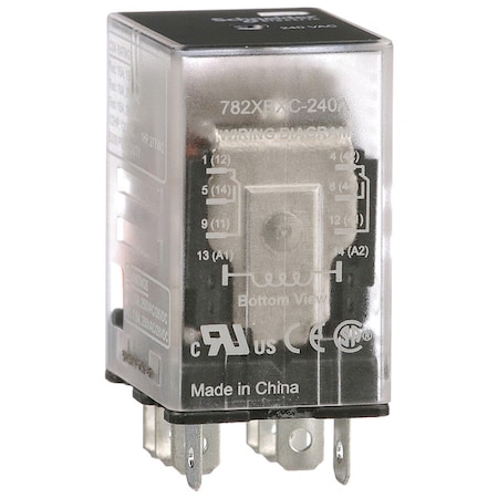 Schneider Electric Socket, General Purpose Relay, Square, 15 A, 8 Pins, Faston Connector 782XBXC-240A