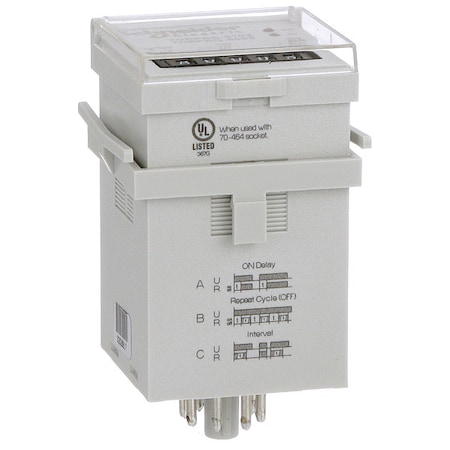 Schneider Electric Multifunction Time Delay Relay, Octal, 3 Functions 240V AC, DPDT TDRPRO-5102