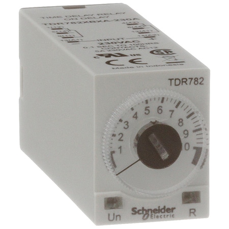 Schneider Electric Single Function Time Delay Relay, Square, On Delay, 1 Functions 230V AC, DPDT TDR782XBXA-230A
