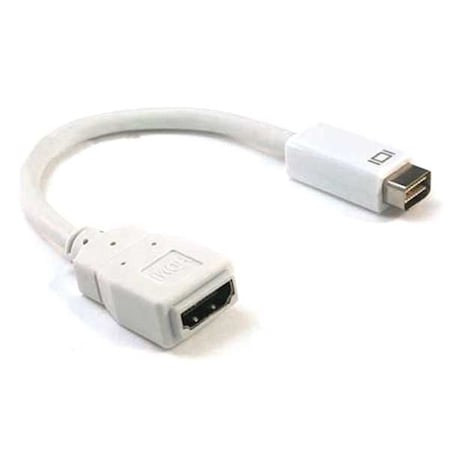 Monoprice Cable Adapter, White Mini DVI, HDMI, 5-1/2" L 4852