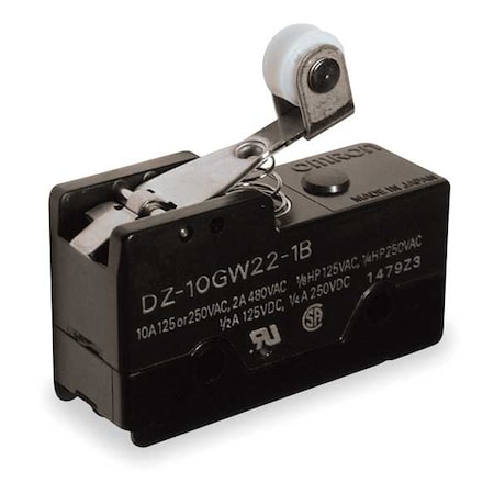 Omron Snap Action Switch, Hinge Roller, Lever Actuator, DPDT, 10 A at 240 V AC Contact Rating DZ-10GW22-1B6