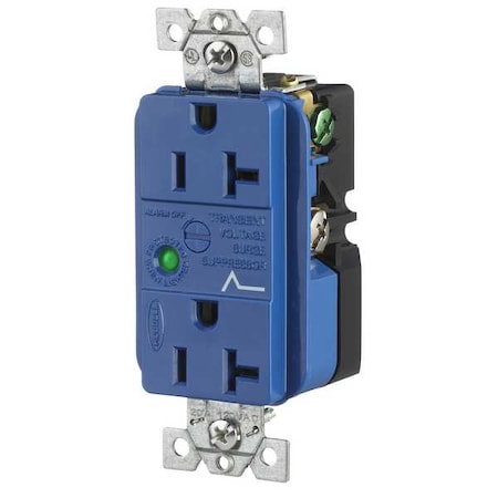 Hubbell Wiring Device-Kellems Straight Blade Receptacle, 5-20R, 20 A, 125V AC, 2 Pole, 3 Wire, Flush Mount, Grounded HBL5362SA