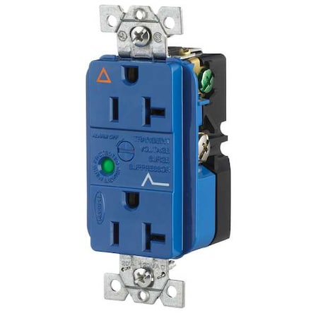 Hubbell Wiring Device-Kellems Duplex Straight Blade Receptacle, 5-20R, 20 A, 125V AC, 2 Pole, 3 Wire, Flush Mount IG5362SA