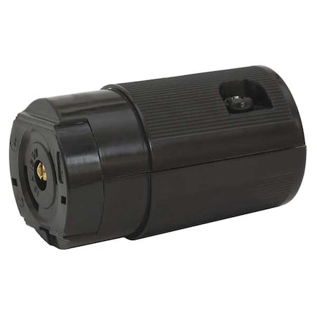 Hubbell Wiring Device-Kellems Midget Locking Connector, ML2-15R, 15 A, 125V AC, Single Phase, 2 Pole, Screw Terminals, Black HBL7593V